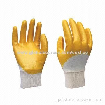 Nitrile Coated Safety Gloves with Knitted Wrist